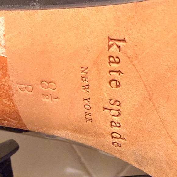 Kate Spade Black Patent Leather Loafers Heels Leopard Toe Size 8.5 - Picture 10 of 10